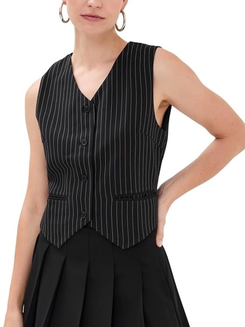 Lioness Pinstripe Capri and Vest Suit